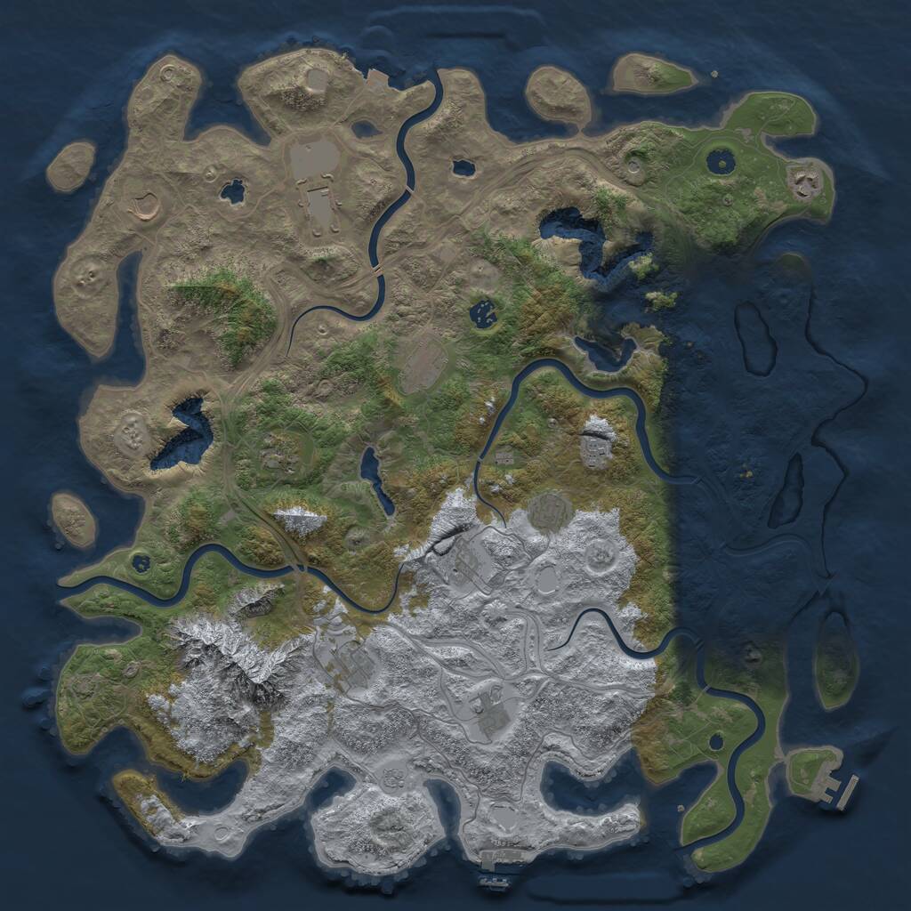 Rust Map: Procedural Map, Size: 5000, Seed: 32425, 17 Monuments