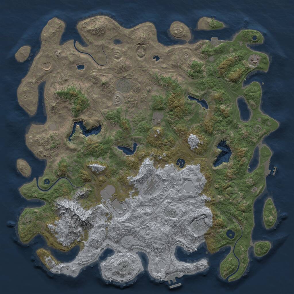 Rust Map: Procedural Map, Size: 5000, Seed: 32425, 15 Monuments
