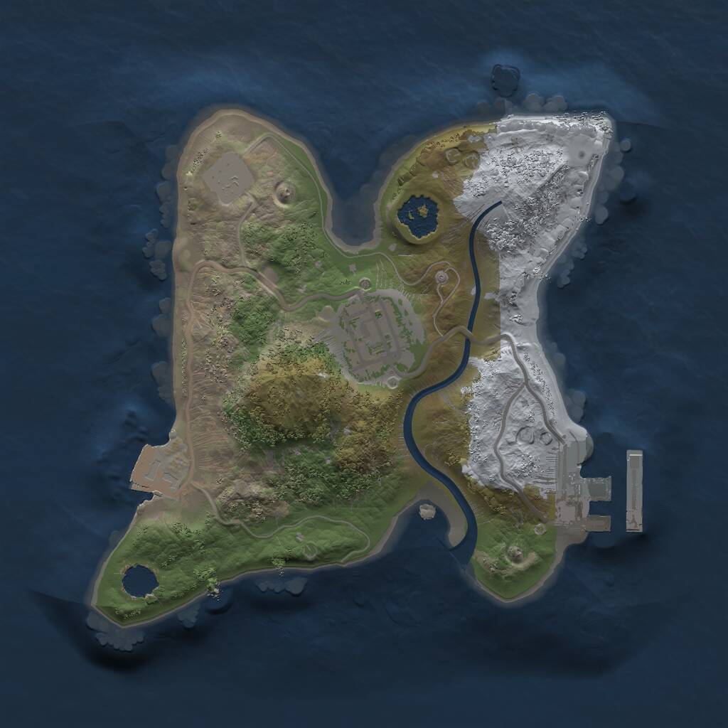 Rust Map: Procedural Map, Size: 1800, Seed: 9861545, 3 Monuments