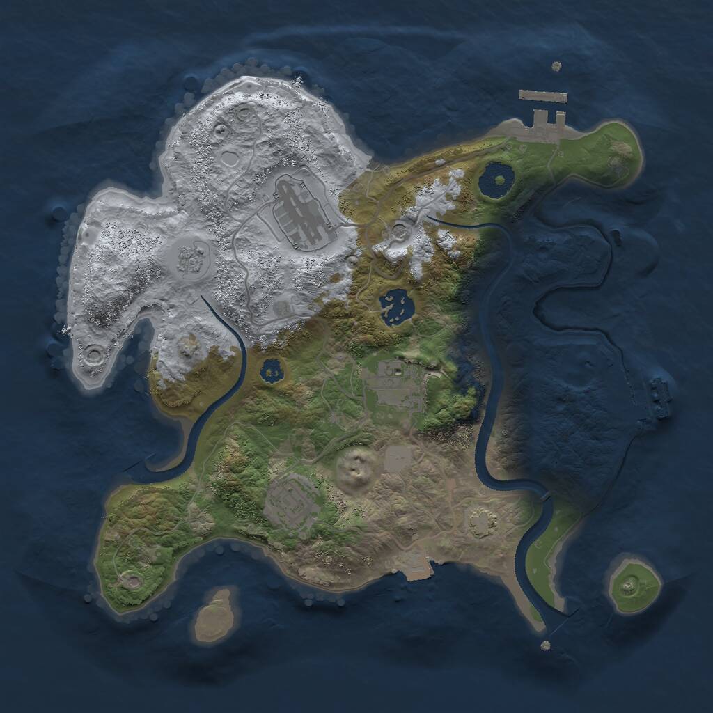 Rust Map: Procedural Map, Size: 3000, Seed: 13379009, 10 Monuments