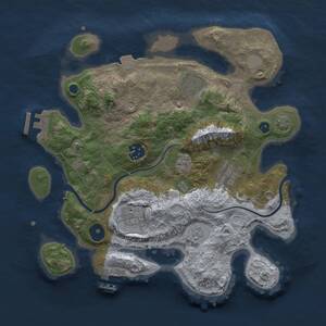 Thumbnail Rust Map: Procedural Map, Size: 3000, Seed: 605019001, 11 Monuments