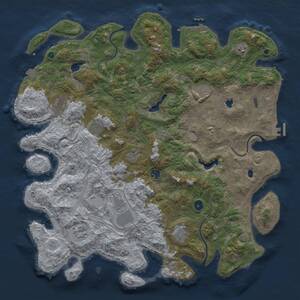 Thumbnail Rust Map: Procedural Map, Size: 4800, Seed: 621111923, 16 Monuments