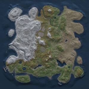 Thumbnail Rust Map: Procedural Map, Size: 4000, Seed: 107197513, 13 Monuments