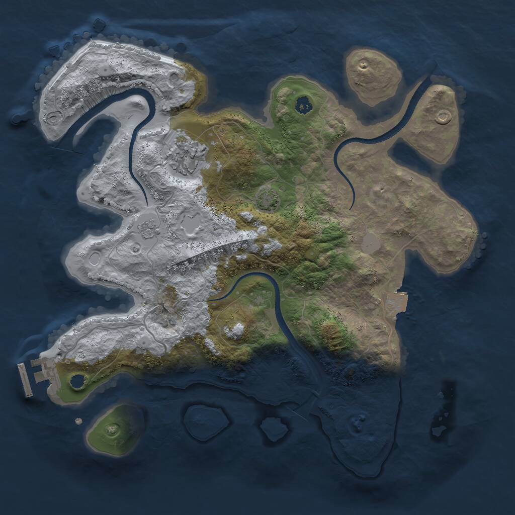 Rust Map: Procedural Map, Size: 3000, Seed: 8816745, 5 Monuments