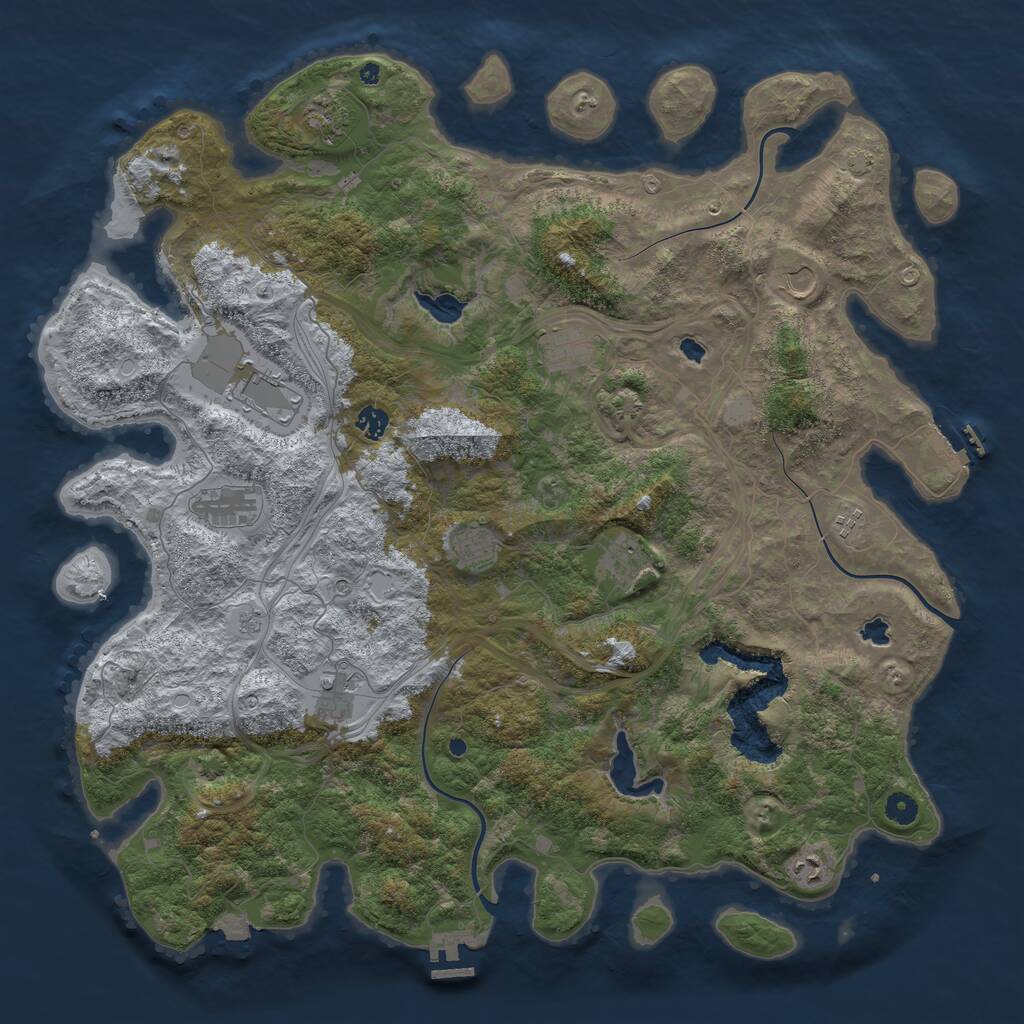 Rust Map: Procedural Map, Size: 4800, Seed: 847041883, 17 Monuments