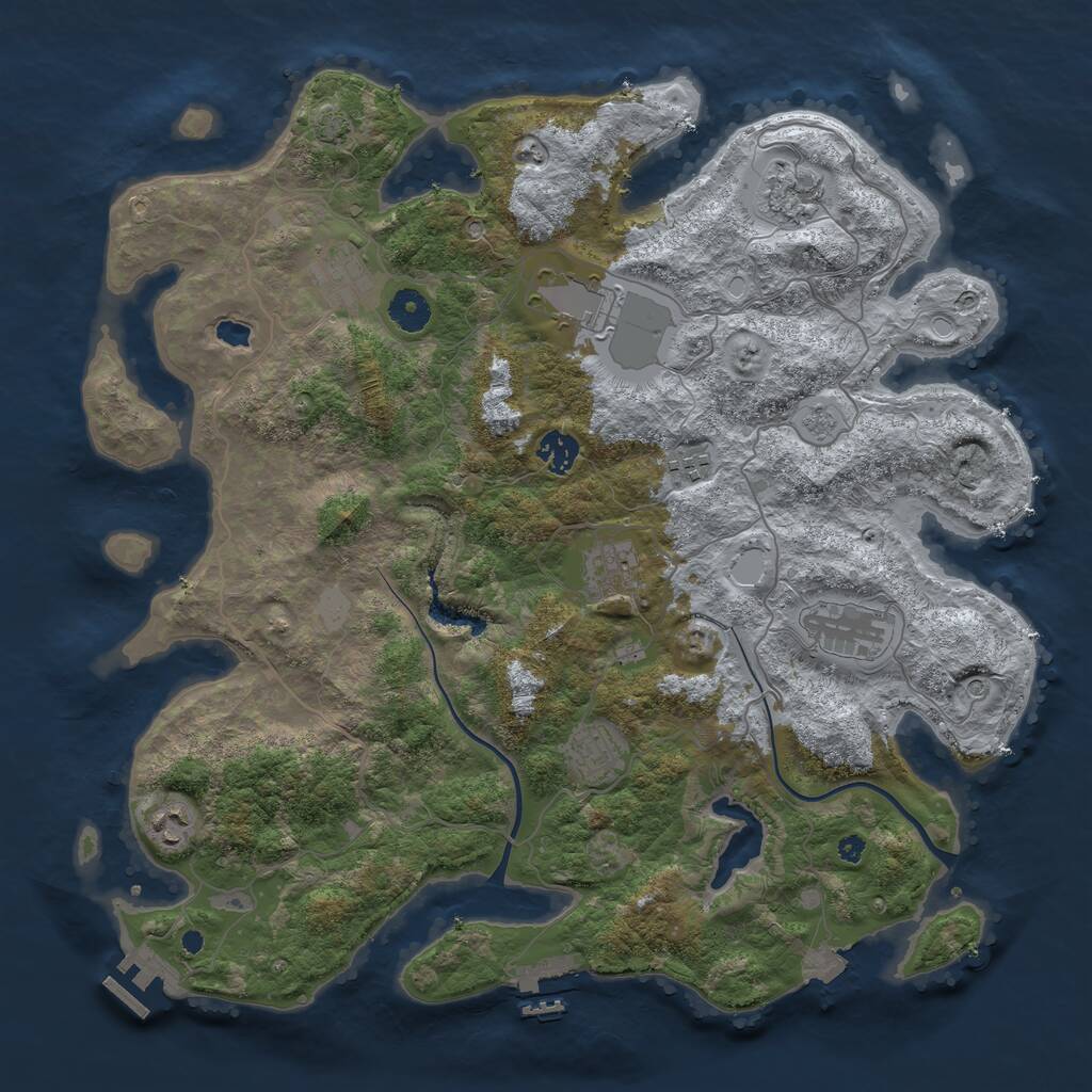 Rust Map: Procedural Map, Size: 4000, Seed: 254685466, 15 Monuments