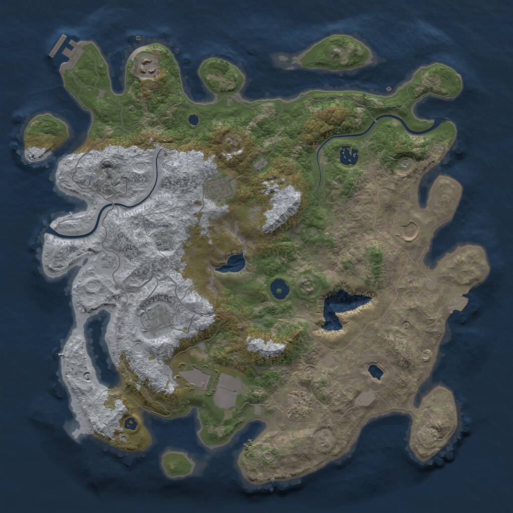 Rust Map: Procedural Map, Size: 4000, Seed: 1891798196, 13 Monuments