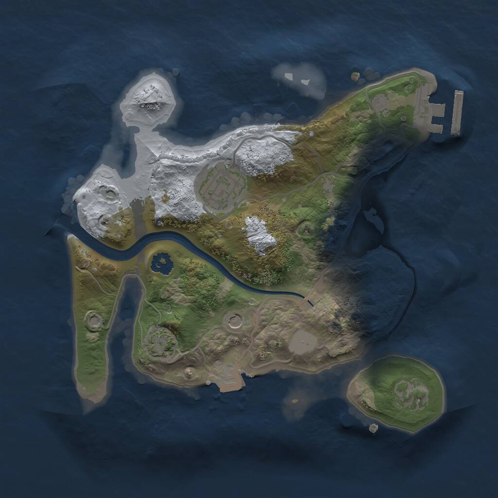 Rust Map: Procedural Map, Size: 2250, Seed: 1620472204, 5 Monuments