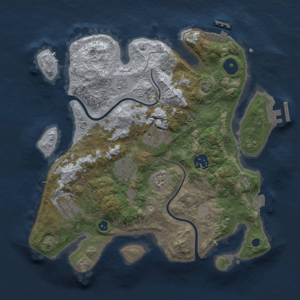 Rust Map: Procedural Map, Size: 3000, Seed: 1599067775, 11 Monuments