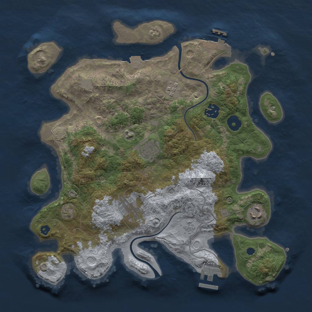 Rust Map: Procedural Map, Size: 3250, Seed: 30, 11 Monuments