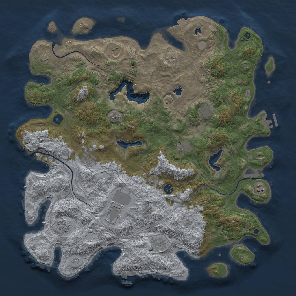 Rust Map: Procedural Map, Size: 4600, Seed: 33, 16 Monuments
