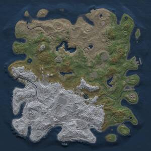 Thumbnail Rust Map: Procedural Map, Size: 4600, Seed: 33, 16 Monuments
