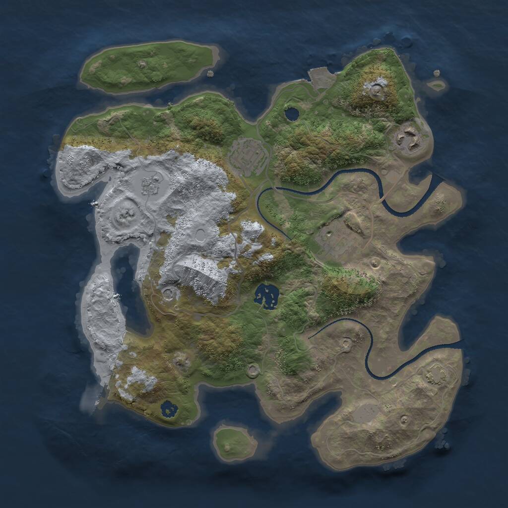 Rust Map: Procedural Map, Size: 3000, Seed: 1891798196, 8 Monuments