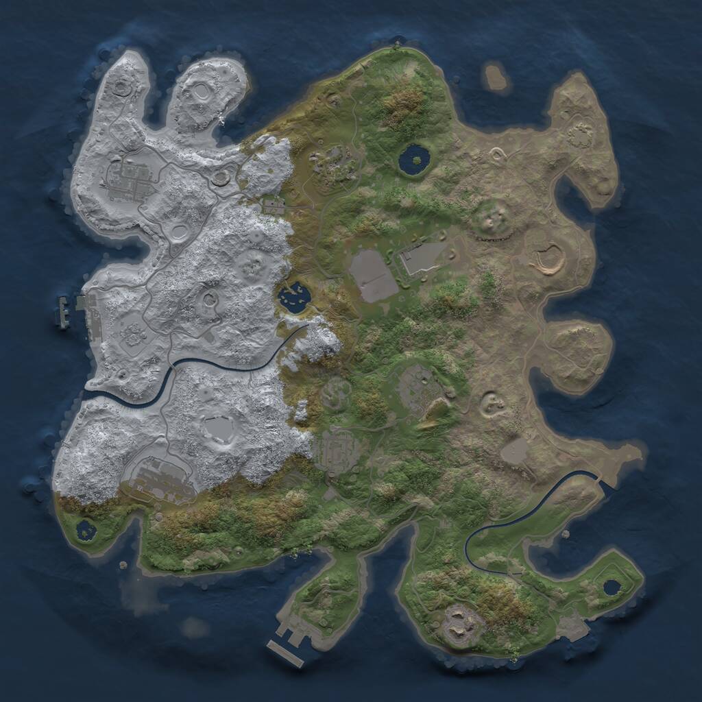 Rust Map: Procedural Map, Size: 3500, Seed: 72108196, 15 Monuments