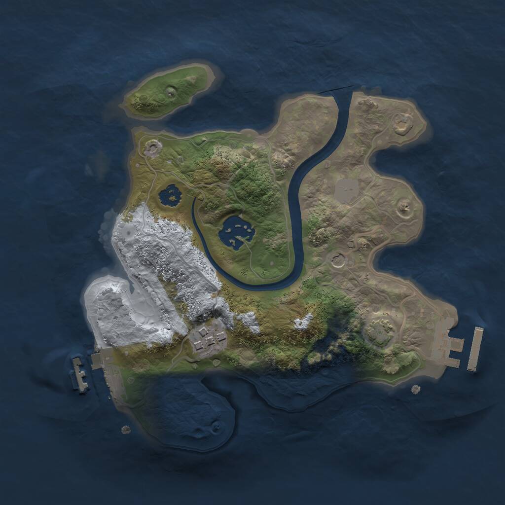 Rust Map: Procedural Map, Size: 2303, Seed: 1062136406, 7 Monuments