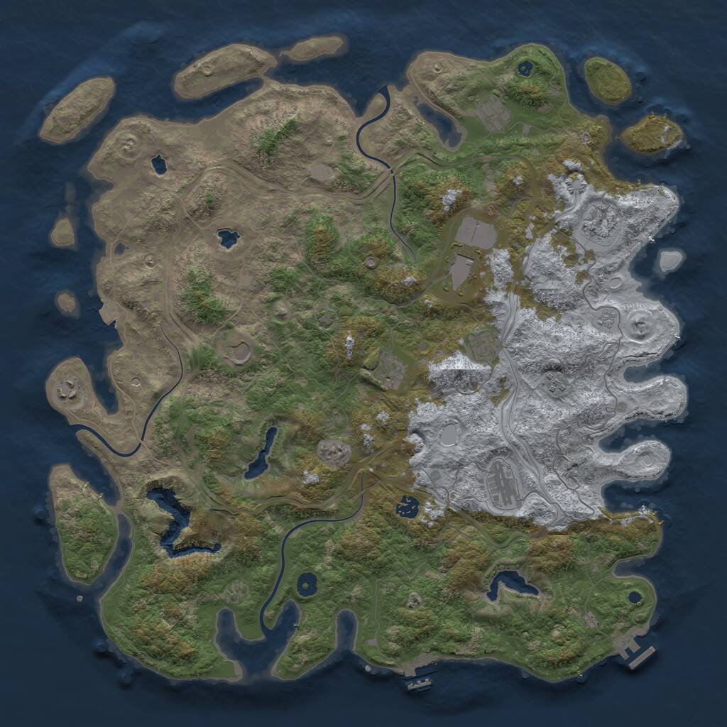 Rust Map: Procedural Map, Size: 4800, Seed: 1331941539, 16 Monuments