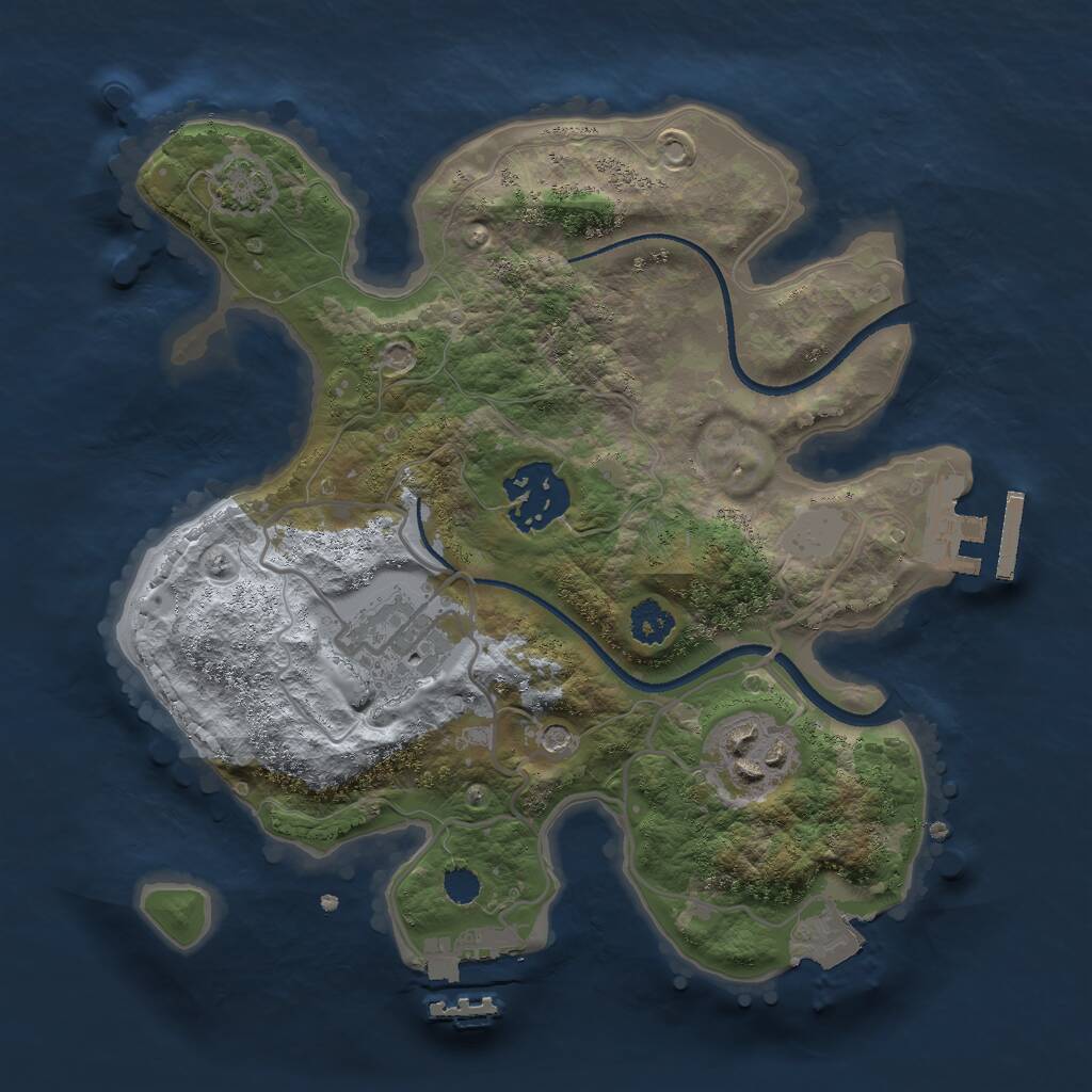 Rust Map: Procedural Map, Size: 2500, Seed: 48921, 8 Monuments
