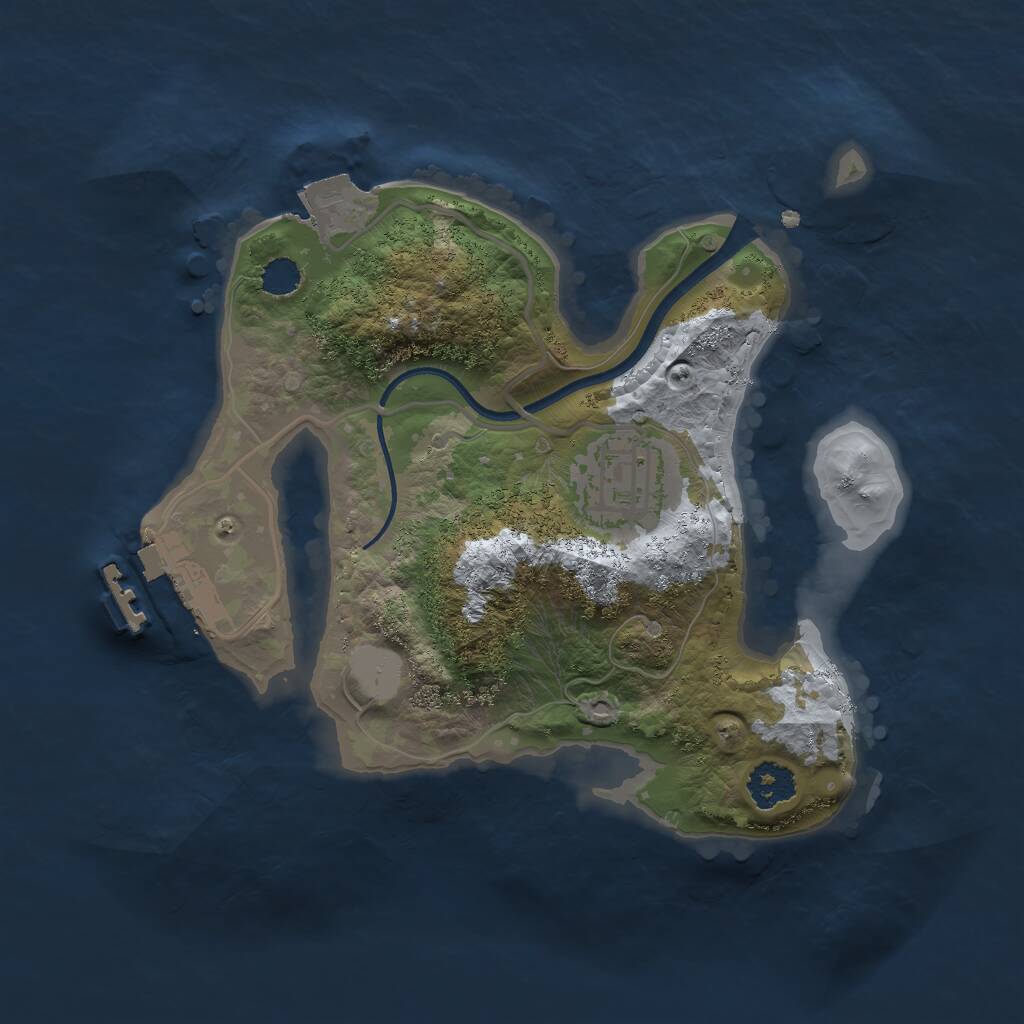 Rust Map: Procedural Map, Size: 2200, Seed: 42178, 3 Monuments