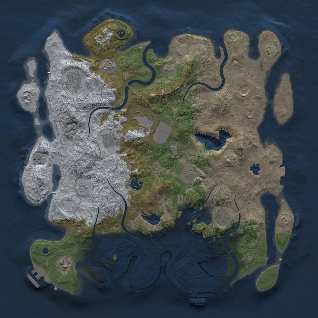 Rust Map: Procedural Map, Size: 4000, Seed: 1455234741, 15 Monuments