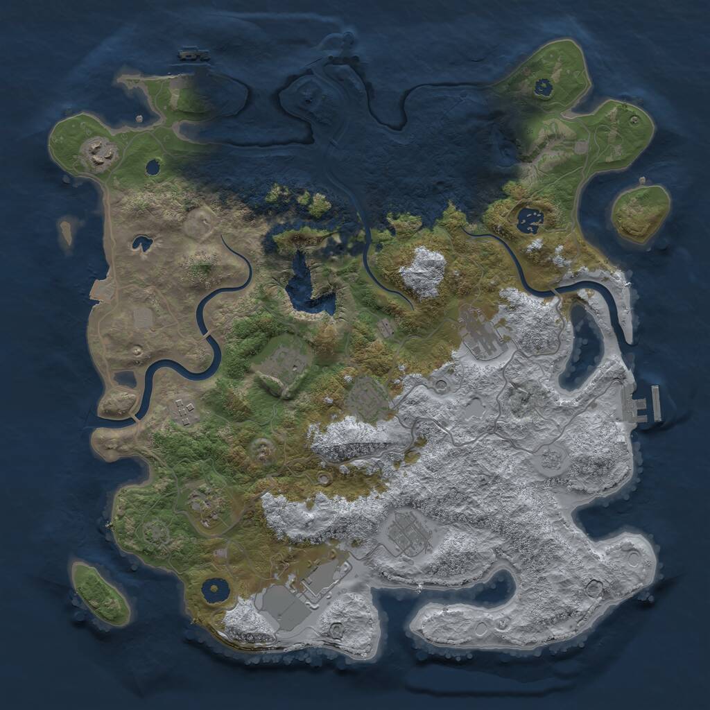 Rust Map: Procedural Map, Size: 4000, Seed: 1972743615, 15 Monuments