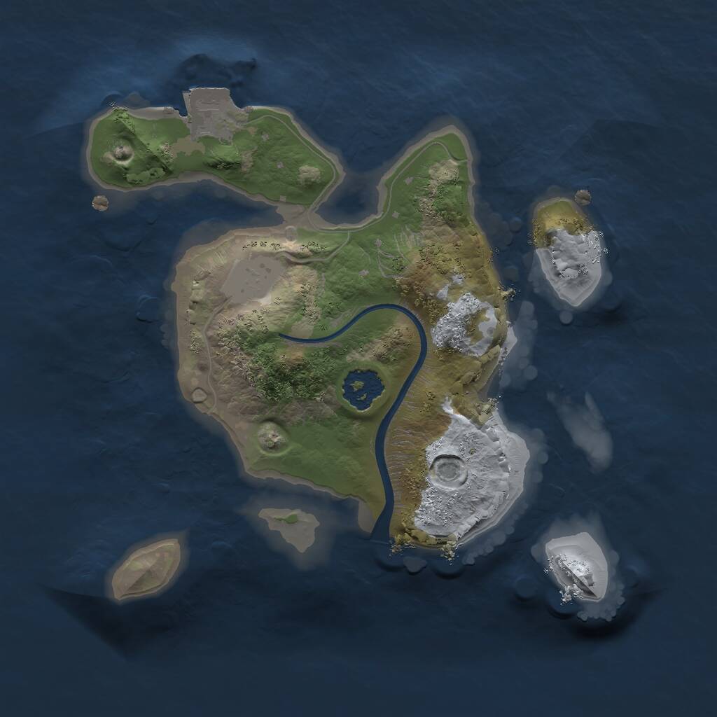 Rust Map: Procedural Map, Size: 1800, Seed: 123458, 1 Monuments