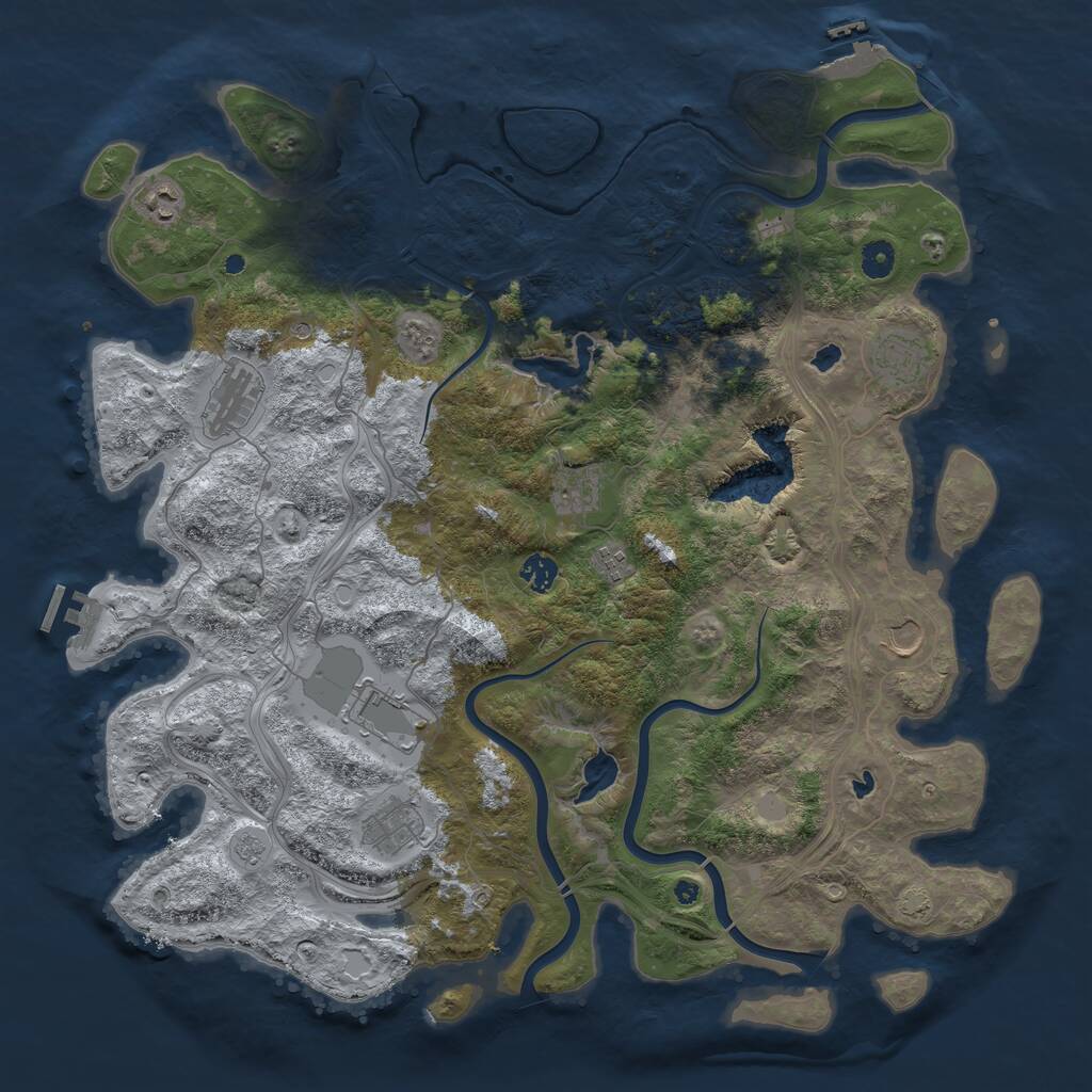 Rust Map: Procedural Map, Size: 4500, Seed: 894755652, 15 Monuments