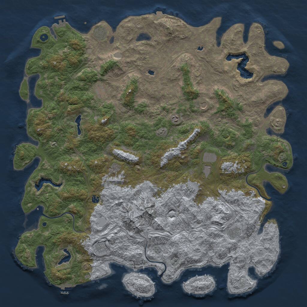 Rust Map: Procedural Map, Size: 6000, Seed: 1234567899, 17 Monuments