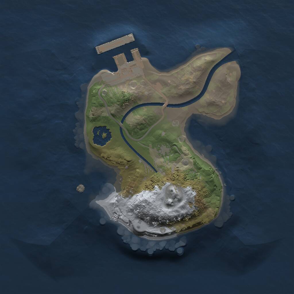 Rust Map: Procedural Map, Size: 1500, Seed: 4444, 2 Monuments