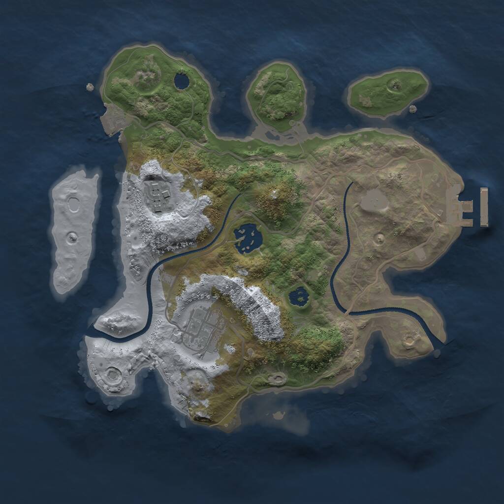 Rust Map: Procedural Map, Size: 2599, Seed: 779699744, 5 Monuments