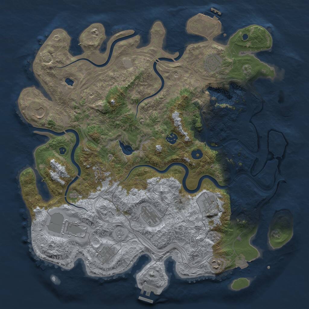 Rust Map: Procedural Map, Size: 4250, Seed: 715770898, 16 Monuments
