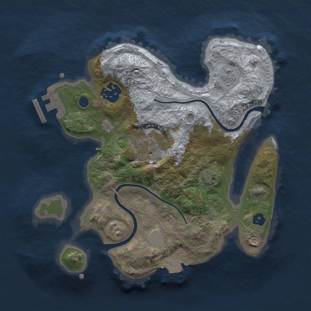 Rust Map: Procedural Map, Size: 2500, Seed: 762458431, 6 Monuments