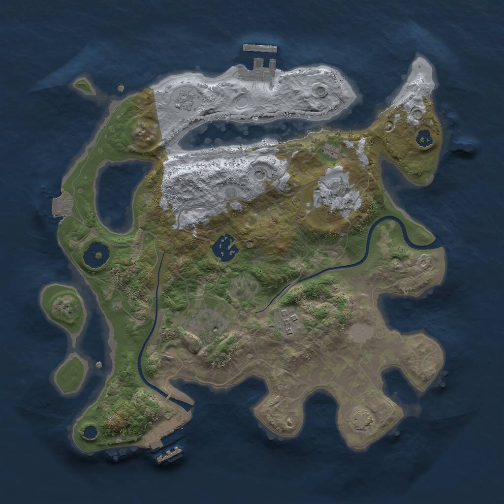 Rust Map: Procedural Map, Size: 3000, Seed: 804936234, 10 Monuments