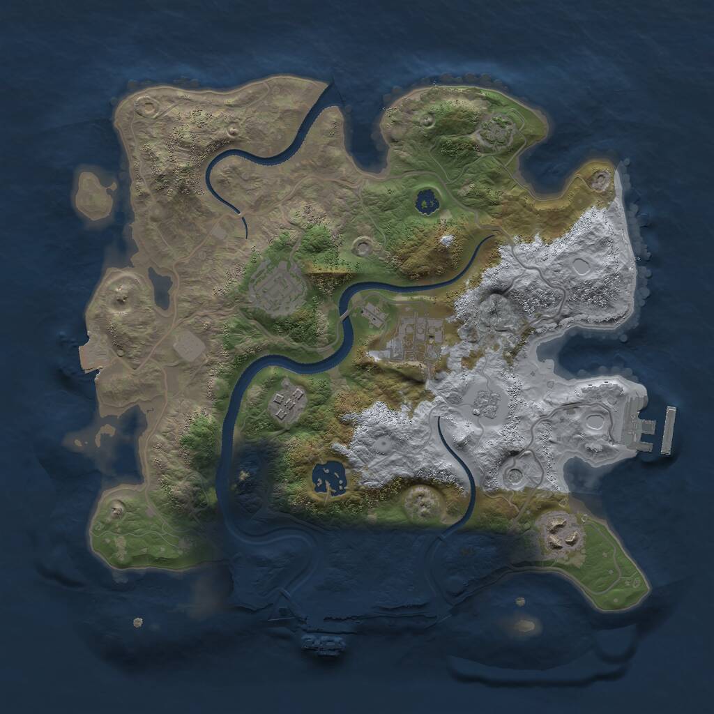 Rust Map: Procedural Map, Size: 3000, Seed: 1498508842, 11 Monuments