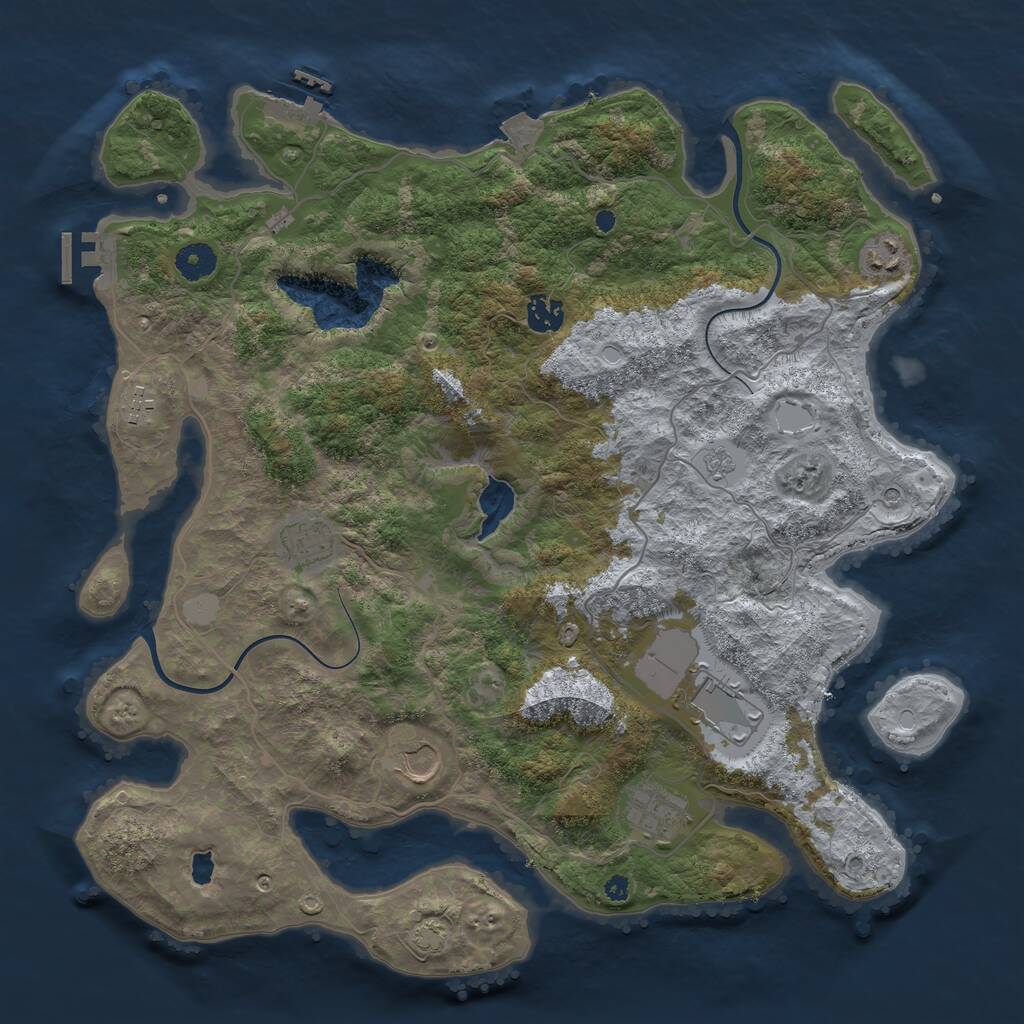 Rust Map: Procedural Map, Size: 4000, Seed: 65678934, 13 Monuments