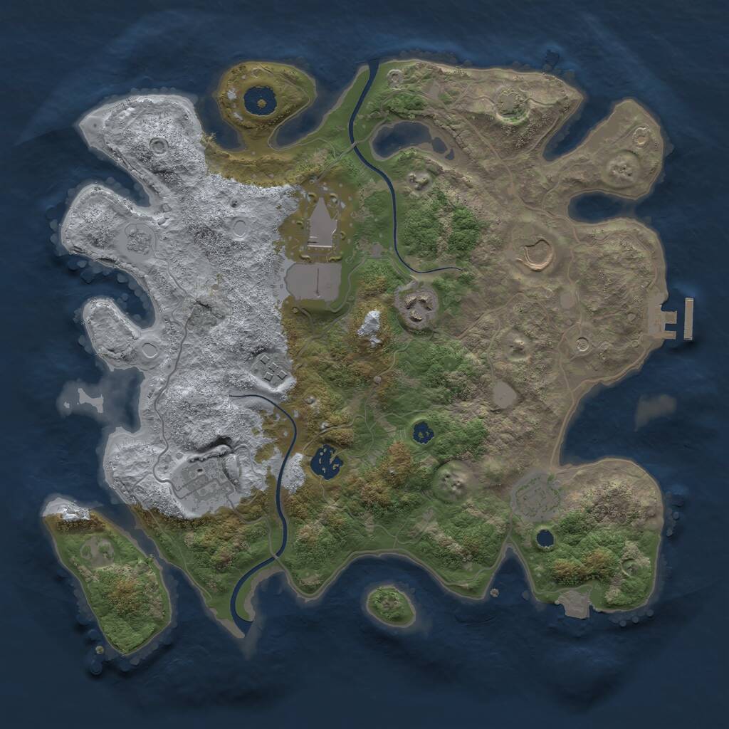 Rust Map: Procedural Map, Size: 3500, Seed: 99878, 12 Monuments