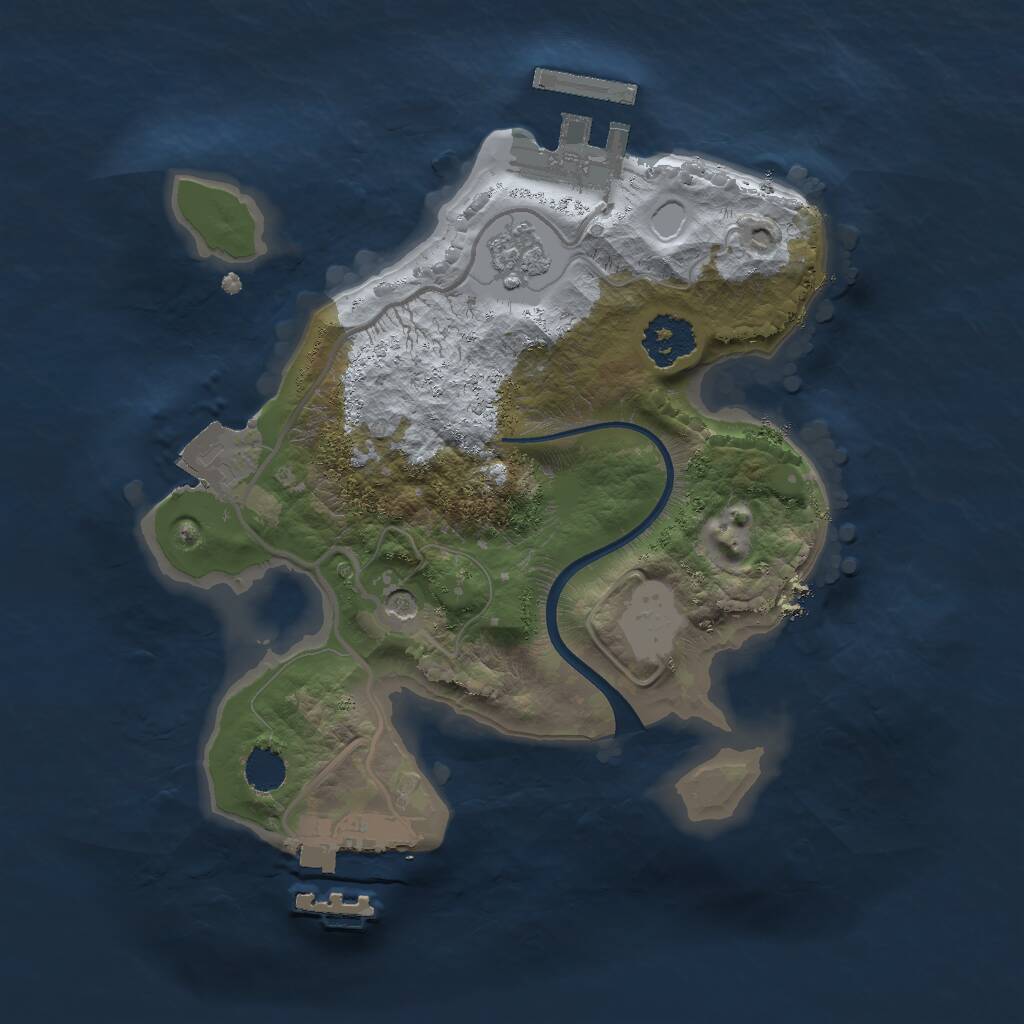 Rust Map: Procedural Map, Size: 2000, Seed: 5999, 5 Monuments