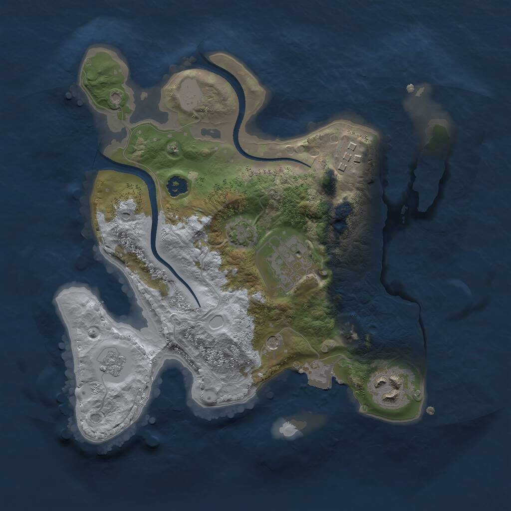 Rust Map: Procedural Map, Size: 2500, Seed: 111100, 7 Monuments