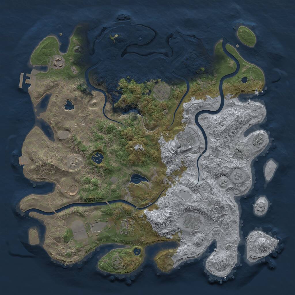 Rust Map: Procedural Map, Size: 4000, Seed: 22431, 15 Monuments