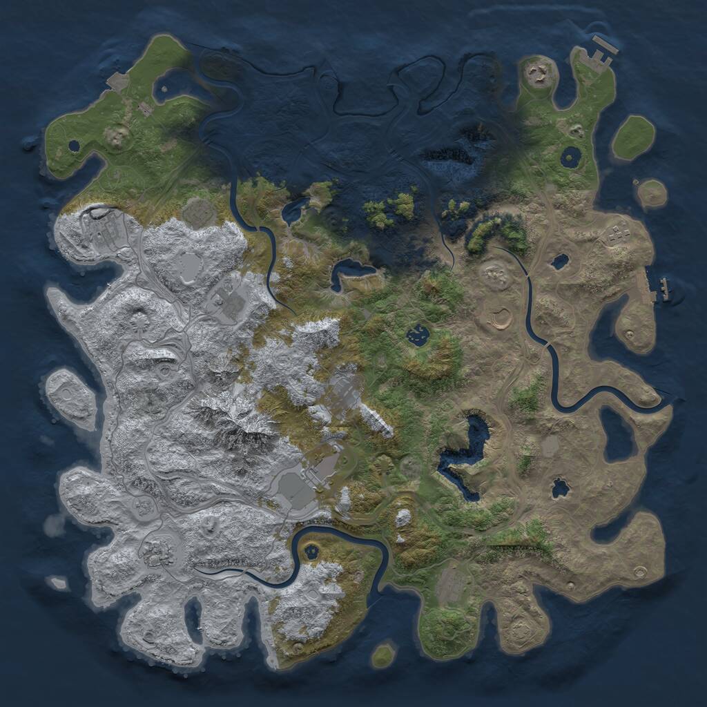 Rust Map: Procedural Map, Size: 5008, Seed: 123123141, 17 Monuments