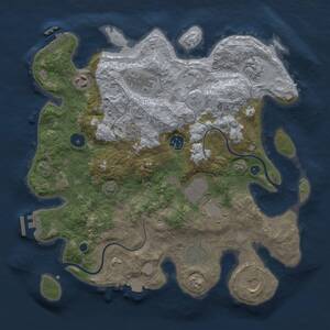 Thumbnail Rust Map: Procedural Map, Size: 3500, Seed: 1696399160, 14 Monuments