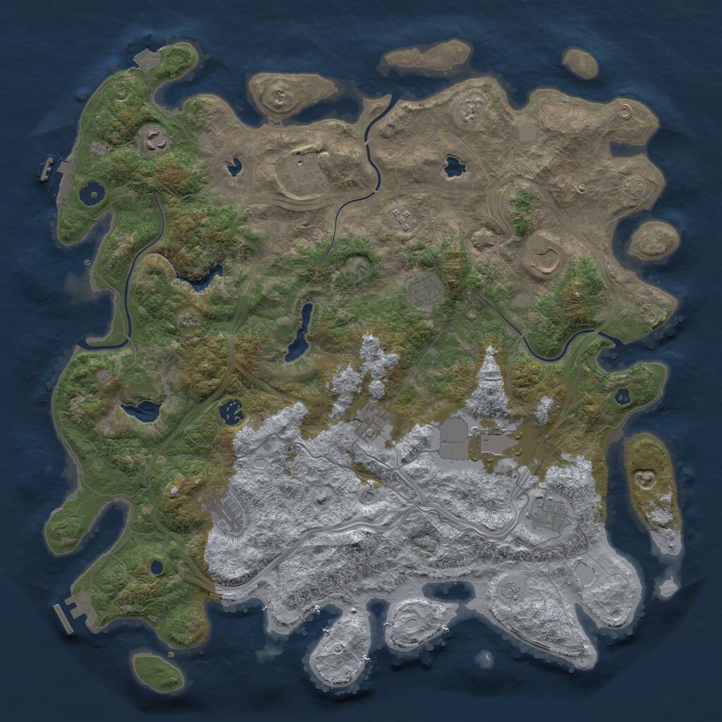 Rust Map: Procedural Map, Size: 4500, Seed: 1782, 16 Monuments