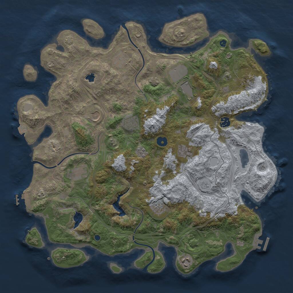 Rust Map: Procedural Map, Size: 4250, Seed: 359423827, 17 Monuments