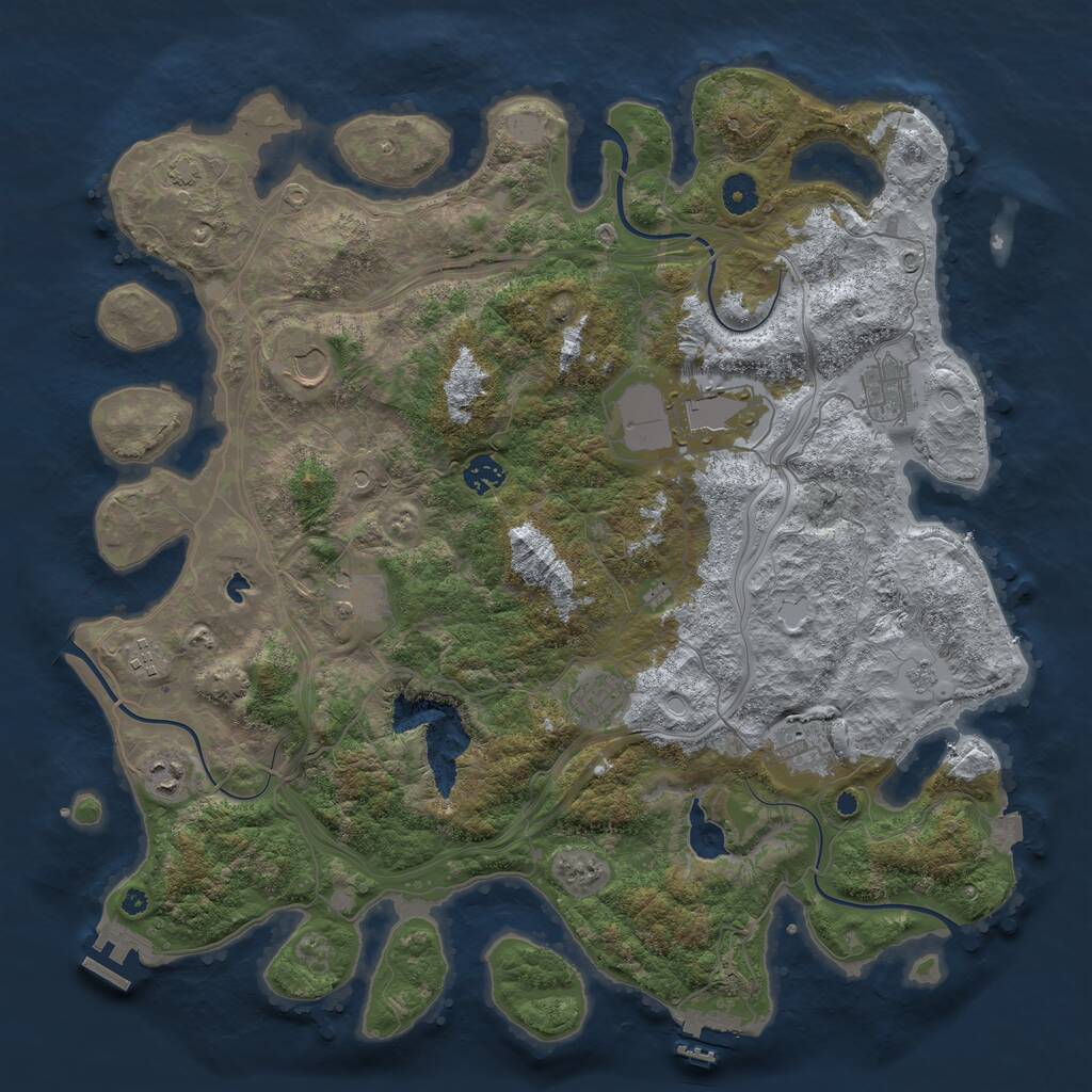 Rust Map: Procedural Map, Size: 4250, Seed: 4612, 15 Monuments