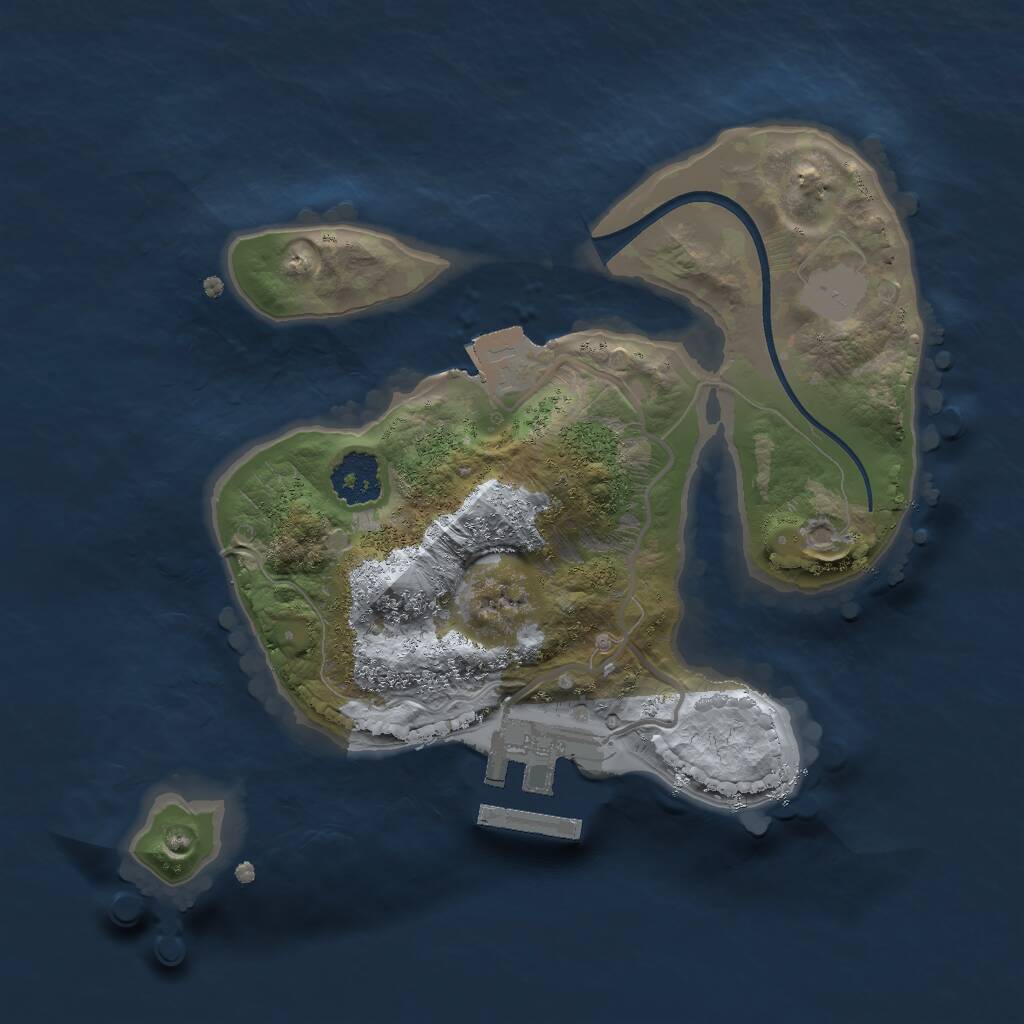 Rust Map: Procedural Map, Size: 2000, Seed: 132339, 2 Monuments