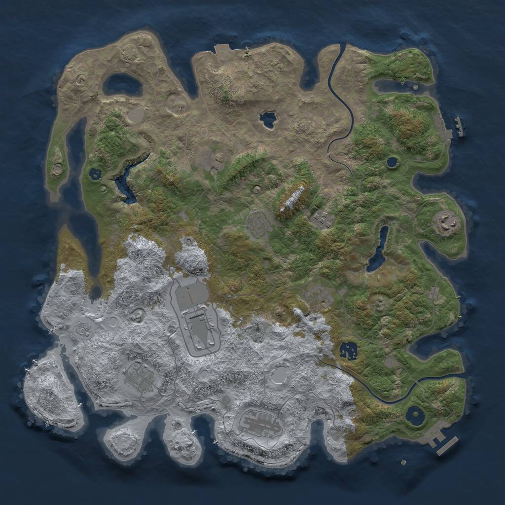 Rust Map: Procedural Map, Size: 4000, Seed: 94565395, 15 Monuments