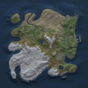 Thumbnail Rust Map: Procedural Map, Size: 3000, Seed: 21835, 9 Monuments