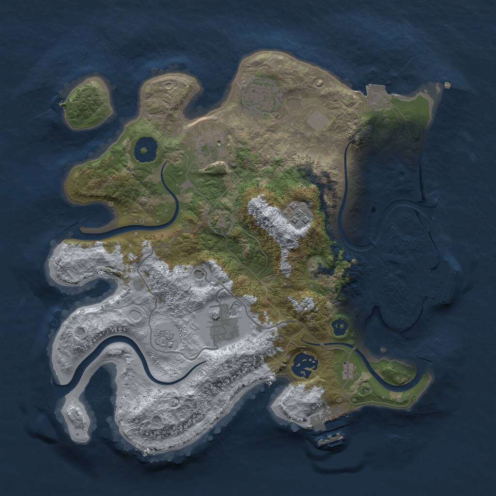 Rust Map: Procedural Map, Size: 3000, Seed: 21835, 11 Monuments