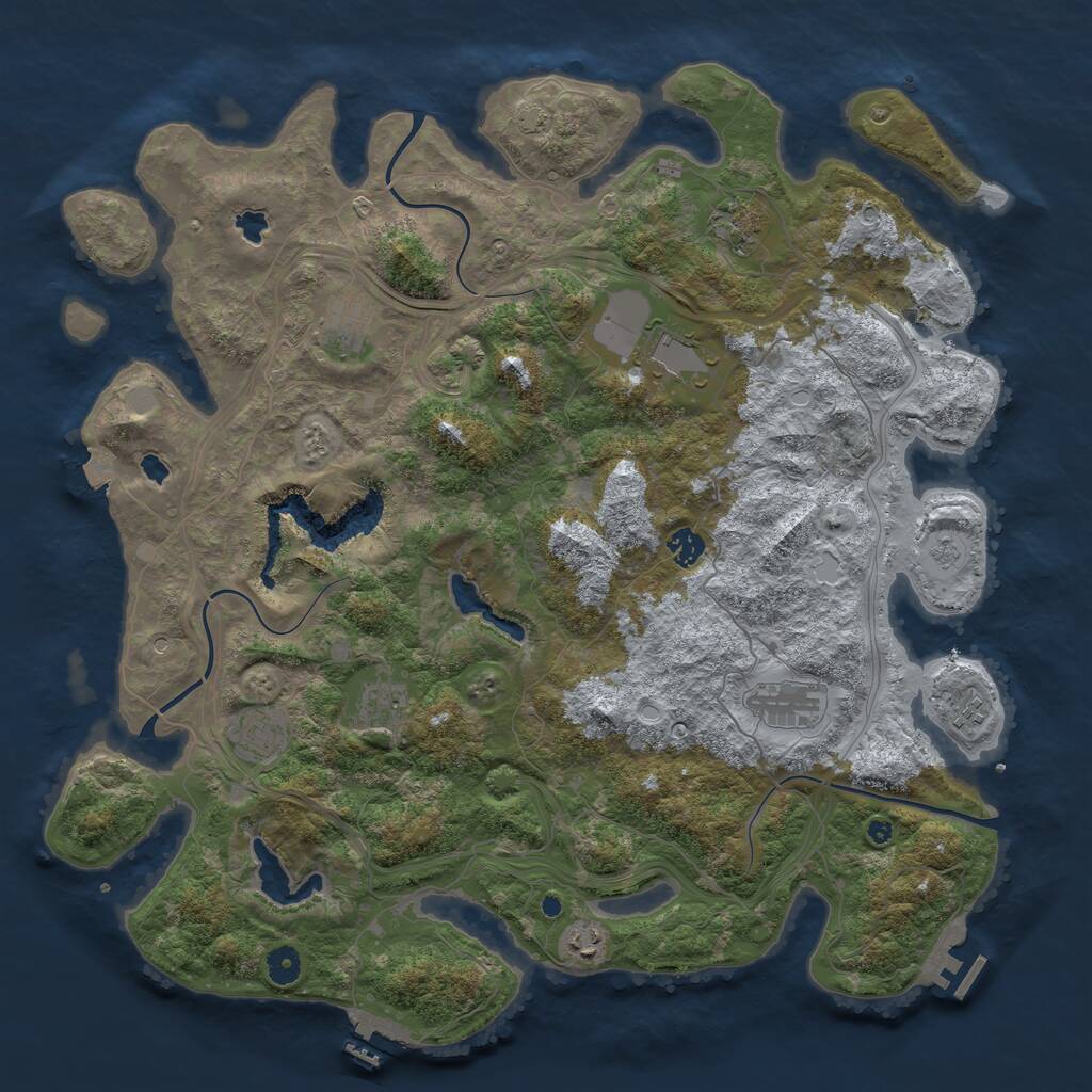 Rust Map: Procedural Map, Size: 4500, Seed: 107176111, 15 Monuments