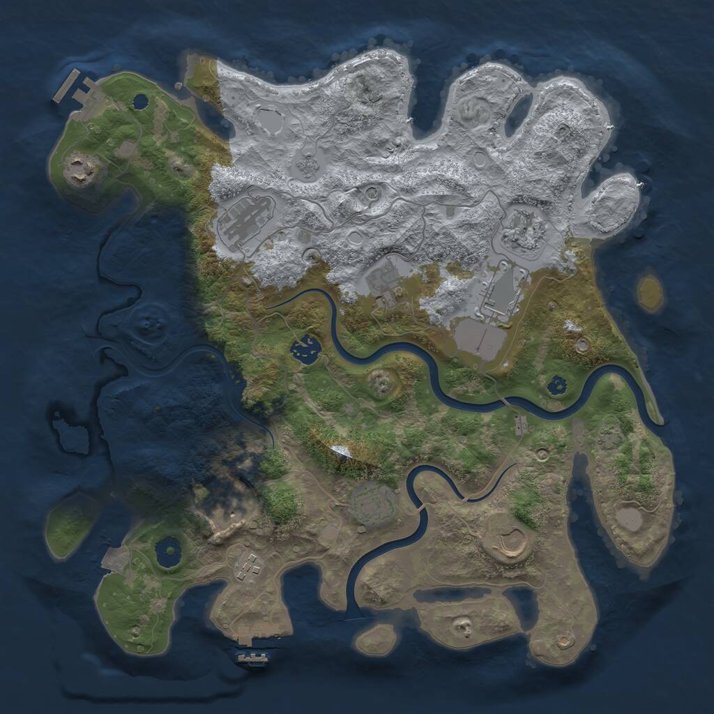 Rust Map: Procedural Map, Size: 3750, Seed: 1509011702, 16 Monuments