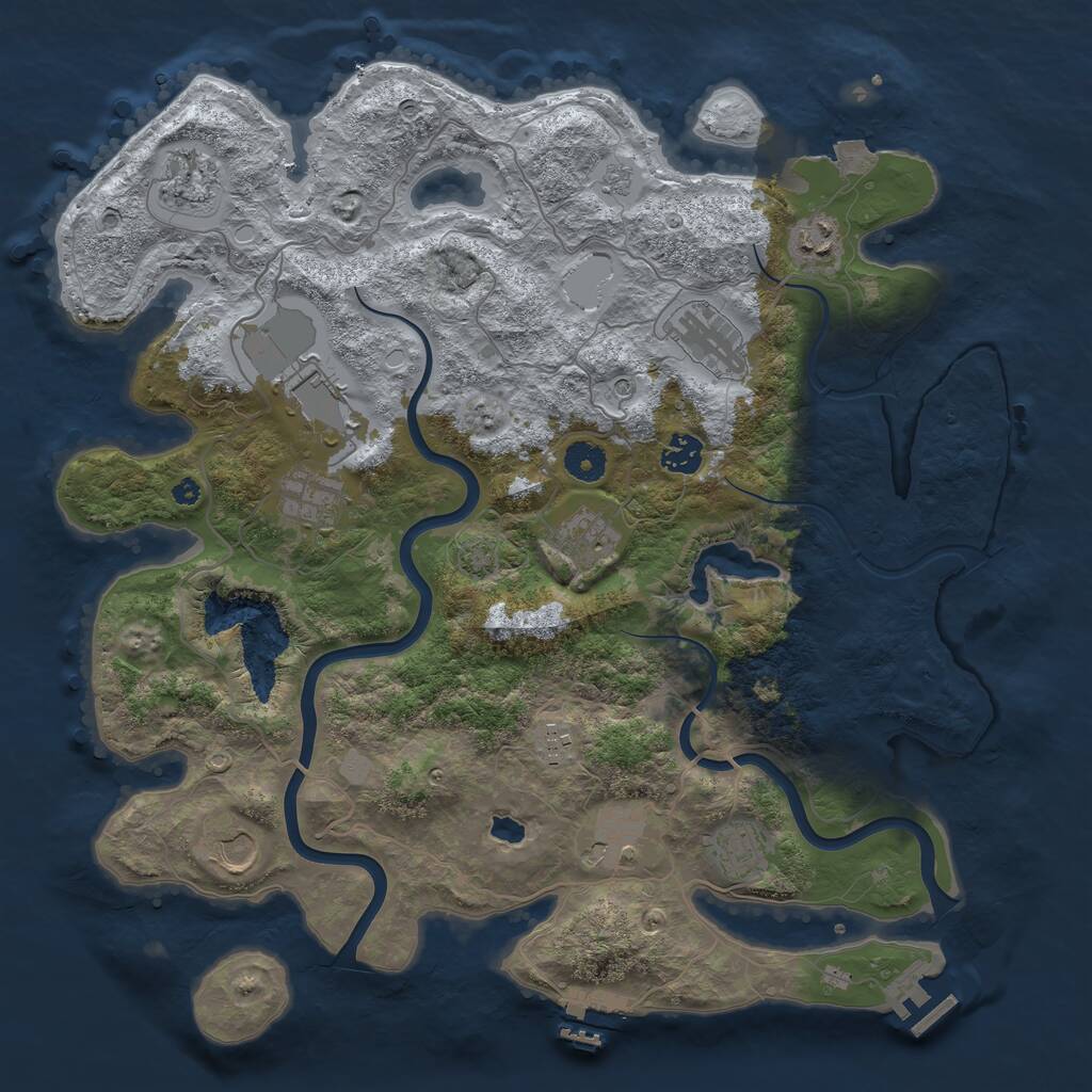Rust Map: Procedural Map, Size: 4000, Seed: 1484590620, 17 Monuments
